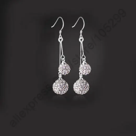 

Fast Shipping Austria Crystal 2 Beads 925 Sterling Silver Needle Jewelry Hook 925 Crystal Silver Needle Earrings Partry Gift