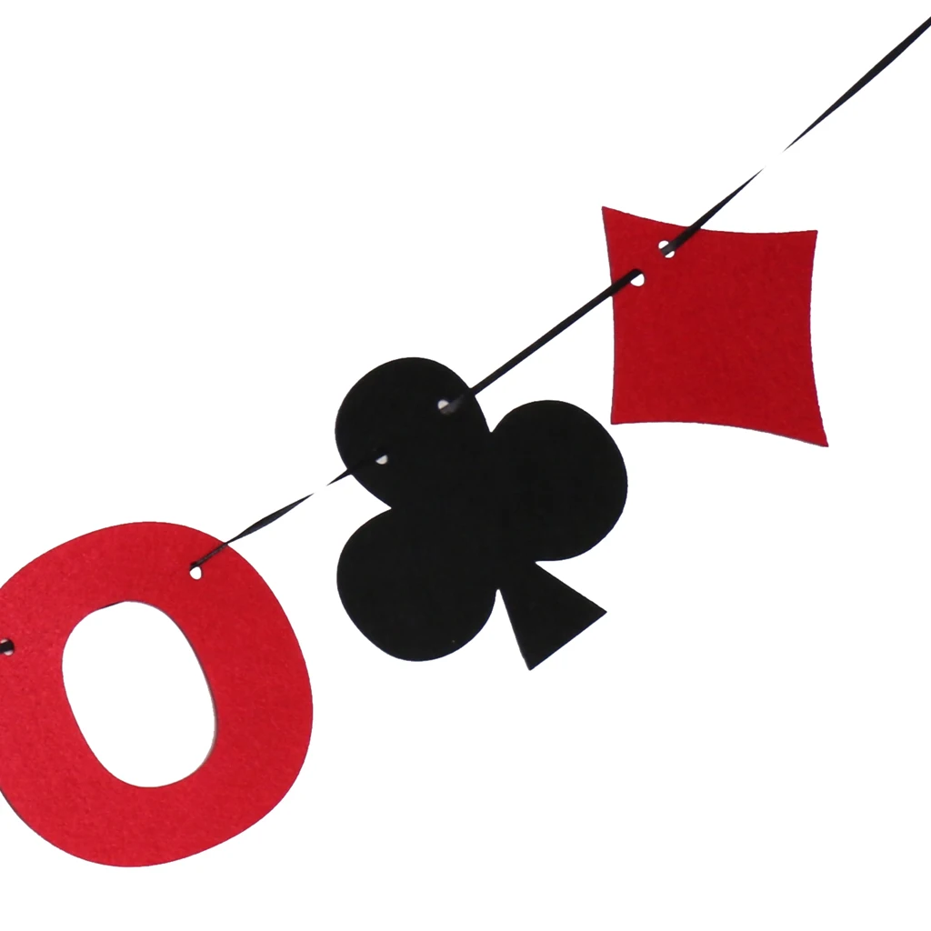 Hanging Bunting Pennant Party Banner - Hanging Pennant Party Banner Decorations Black Red
