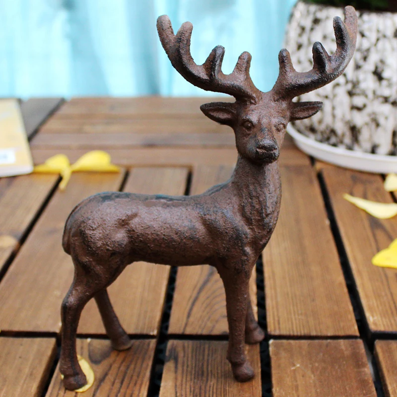 2 Cast Iron Deer Figural Sculpture Statue Vintage Ornament Animal Home Garden Accent Cottage House Farm Decor Metal Craft Brown 2 Cast Iron Deer Figural Sculpture Statue Vintage Ornament Animal Home Garden Accent Cottage House Farm Decor Metal Craft Brown