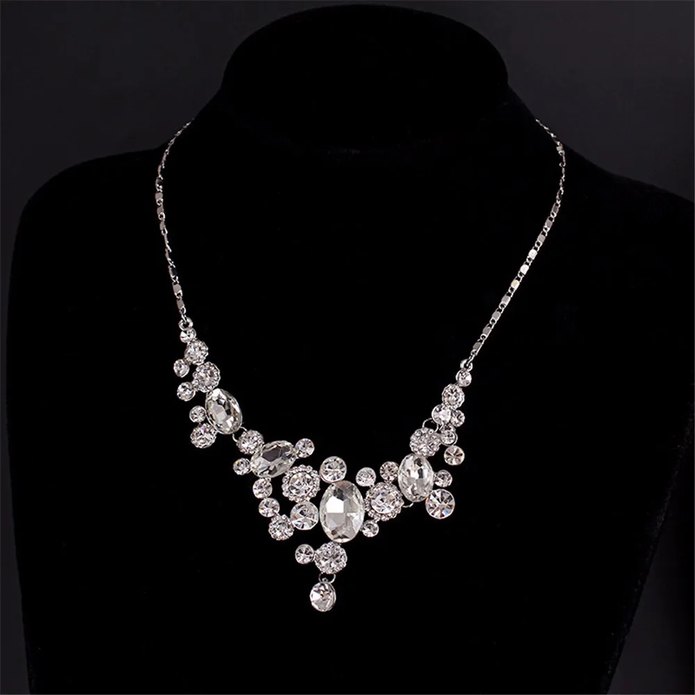 9-Exquisite Statement Bridal Necklaces Women White Gold 585 Plated CZ Diamond Jewelry Vintage Collier Femme Colar Collares ND003