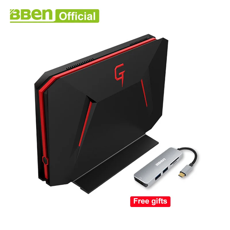 Bben Мини компьютер GB01 Win10 6G GDDR5 видеокарта GTX1060 intel i7 7700HQ 8G/16G/32G ram, 128G/256G SSD, 1 ТБ/2 ТБ HDD опция