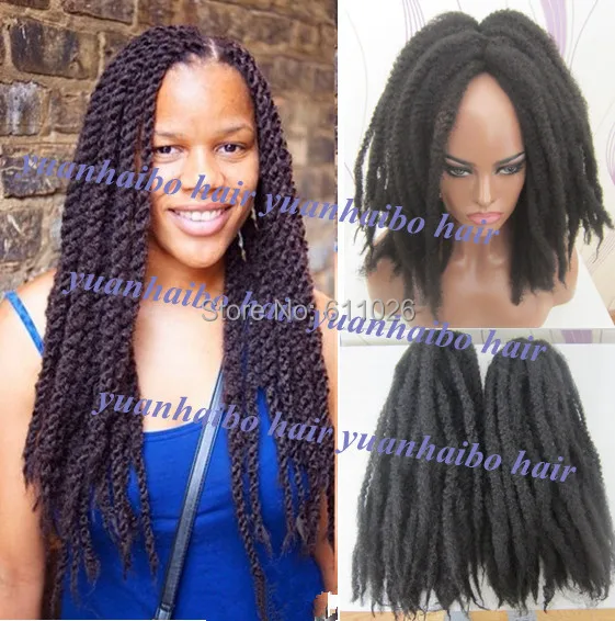 Stock 20in 1b Black Afro Kinky Twist Cheap Synthetic Marley