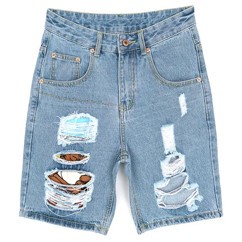 Женские винтажные джинсы Boyfriend с дырками низкой талией B75301J|ripped jeans women|jeans womanhole