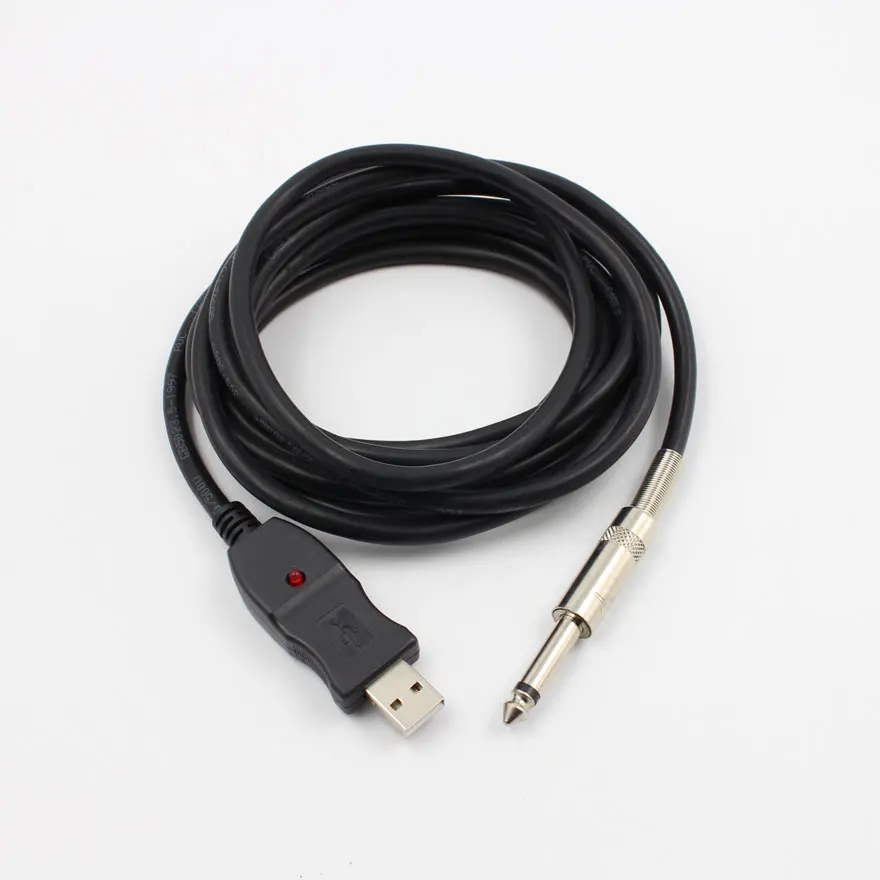 Guitar Bass 1/4'' To USB Interface Link Connection PC Instrument Cable