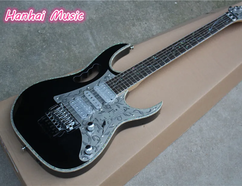 

6-String Electric Guitar,True Abalone Binding,Open Pickups,Floyd Rose,Colorful Abalone Fret Marks Inlay and can be Customized