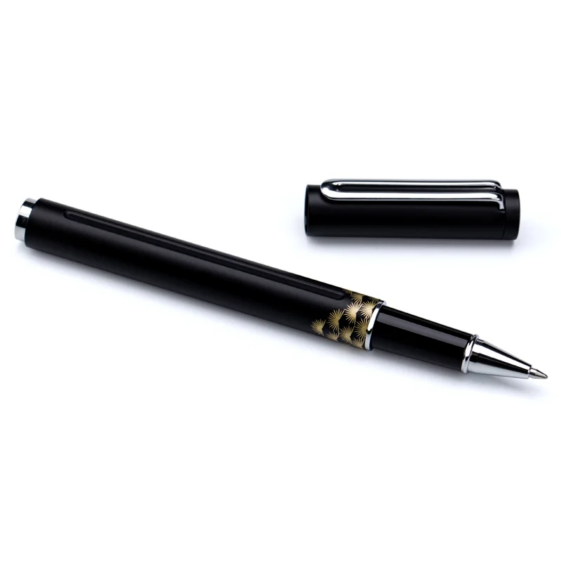 

Luxury Rollerball Pen 0.7mm Medium Point Black Ink Metal Black Grey Business Gift Office Signature Pens with Gift Box