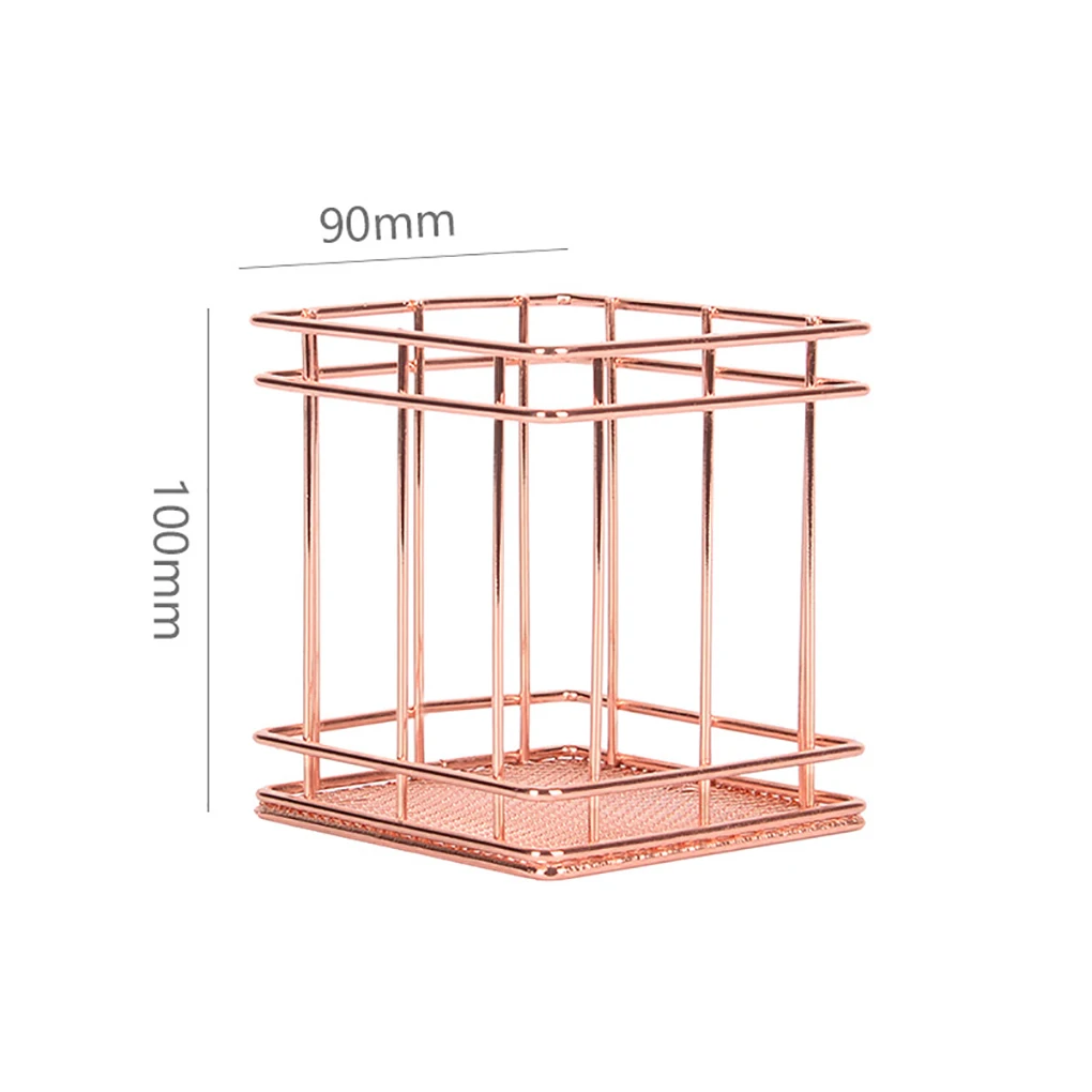 Новое поступление домашний скандинавский стиль Железный розовый золотой прямоугольник настольное домашнее хранилище корзина Органайзер карандаш кисть чашка Косметика журнал