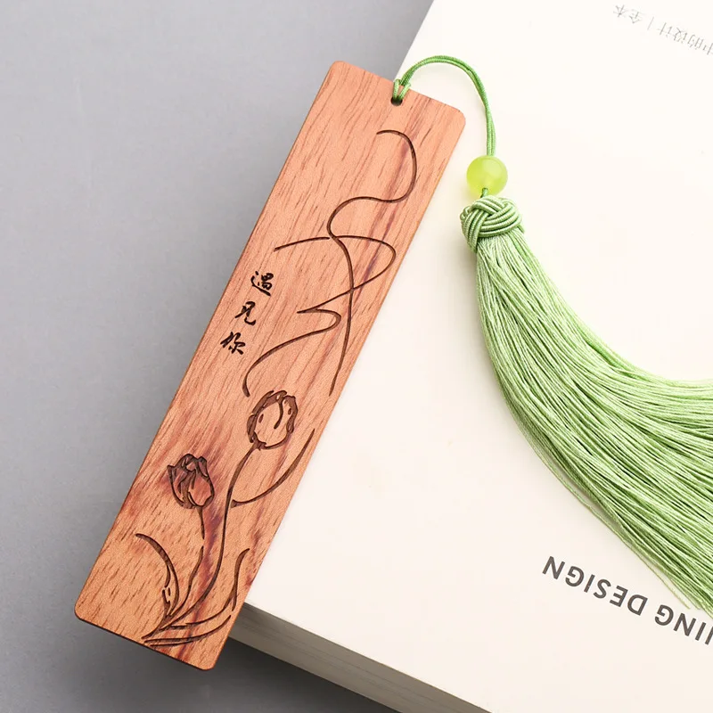 Creative Vintage Chinese Wood Bookmarks Chinese lettering Design Diy