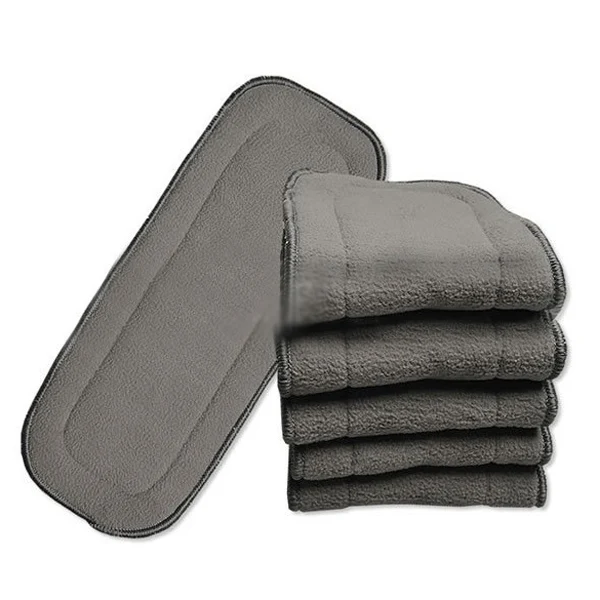 

New 5pcs/10pcs 4 Layers Baby Diapers Bamboo Liner Inserts Cloth Gray Soft Reusable Washable Comfortable Infant Nappy Baby Care