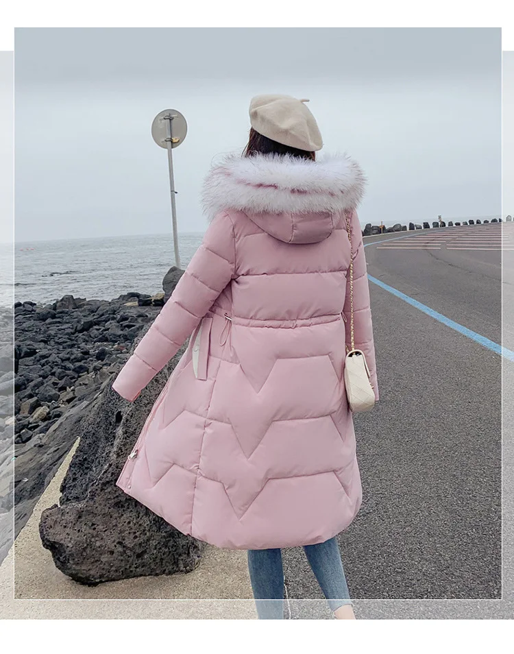 Длинная Новинка, Модная приталенная женская меховая зимняя куртка с хлопковой подкладкой, теплое утолщенное Женское пальто, длинные пальто, парка, женские куртки