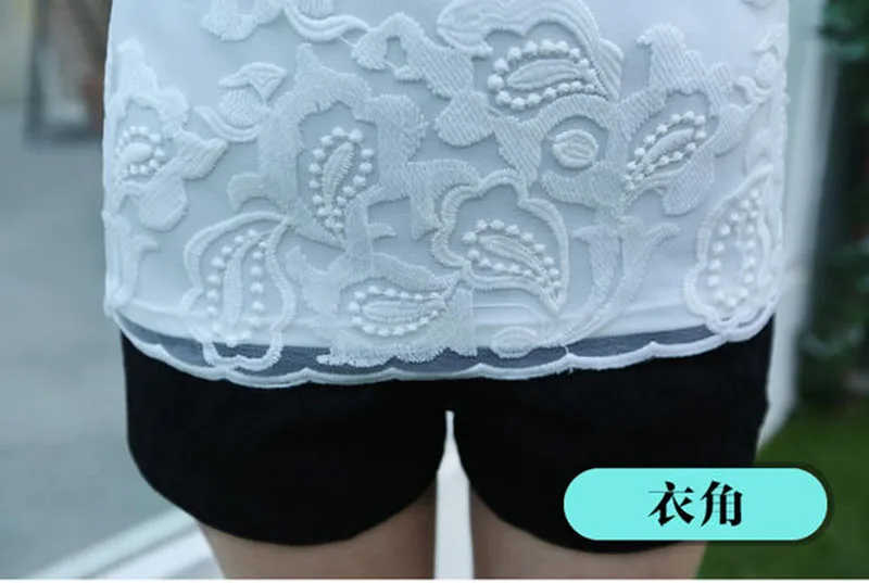 Women Spring Autumn Style Lace Blouses Shirts Lady Peter Pan Collar Long Sleeve Beading Casual Blusas Top DF1758