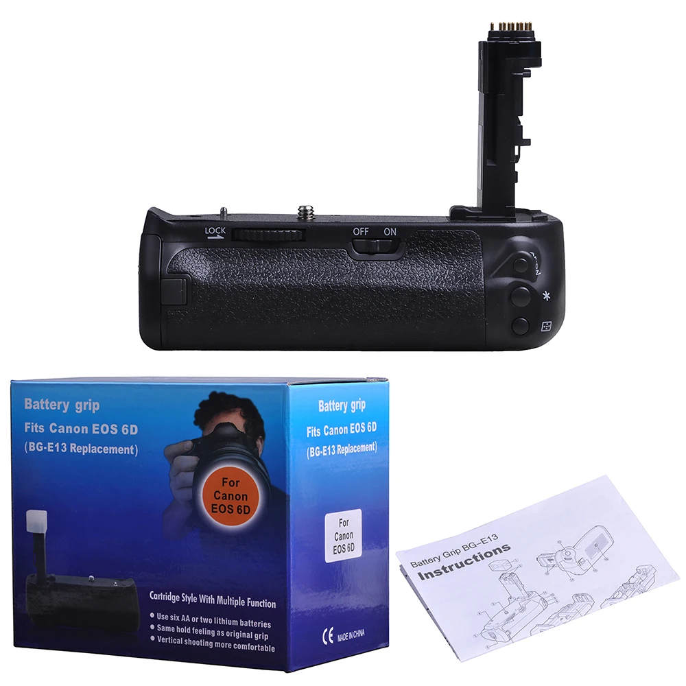 Powertrust BG-E13 Battery Grip for Canon EOS 6D DSLR Camera function as MK-6D use LP-E6 battery or 6X AA Batteries