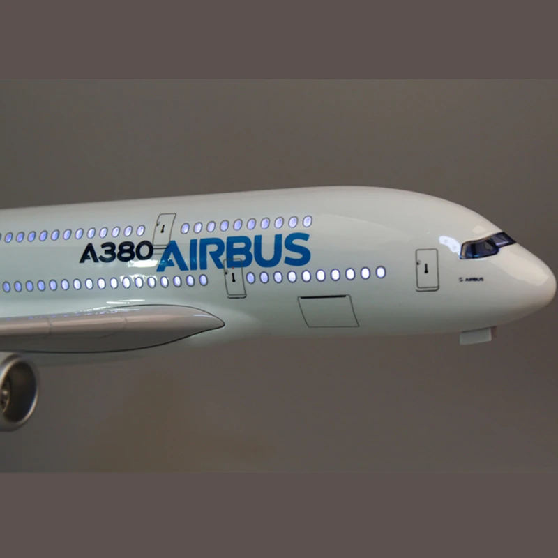 

45CM Airplane Airbus A380 Prototype Aircraft Airline Model With Light Diecast Plastic Resin Plane For Collection