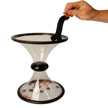 

Kids Magic Clear Piggy Bank Coin Savings Counter Case Funny Rotate Counting Pocket Money Jar Change Gift Table Storage Household