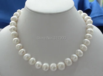 

AA++ 17" 13mm ROUND WHITE FRESHWATER PEARL NECKLACE