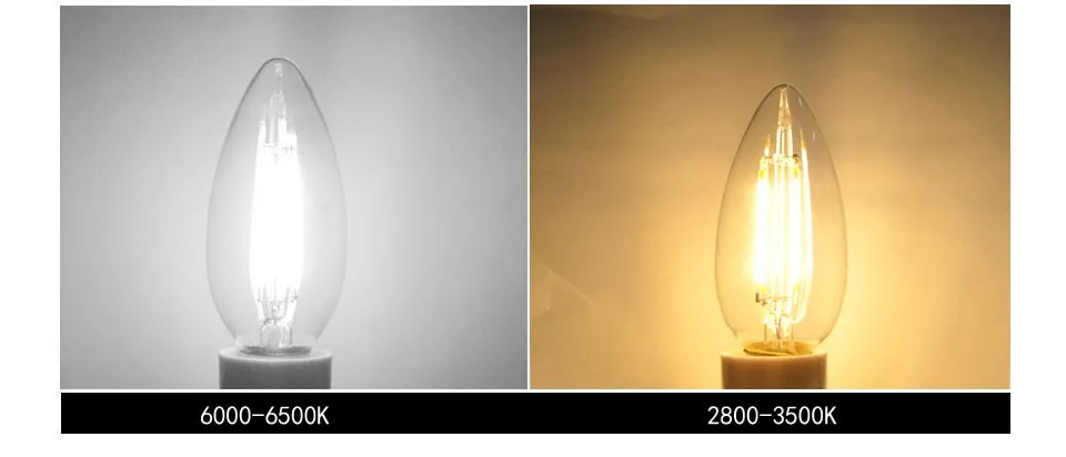 E14 E12 Edison Bulb Led Filament Light Bulb 12