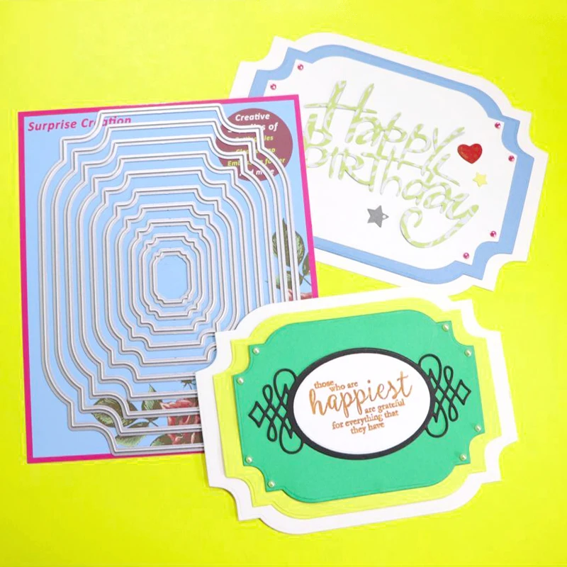 Cutting dies 10 Piece Rectangle frame Scrapbook DIY Craft Metal dies