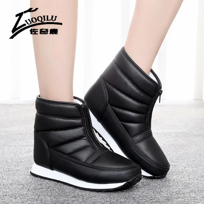 

New Arrival Men Winter Snow Boots Women Waterproof Men Shoes Zipper Warm Ankle Platform Boots Unisex Winter Women Shoes PU Botas