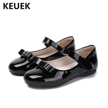 

New Spring/Autumn Children Leather Shoes Girls Baby Bow Comfortable Dress Performance Single Shoes Kids Toddler Flats 018