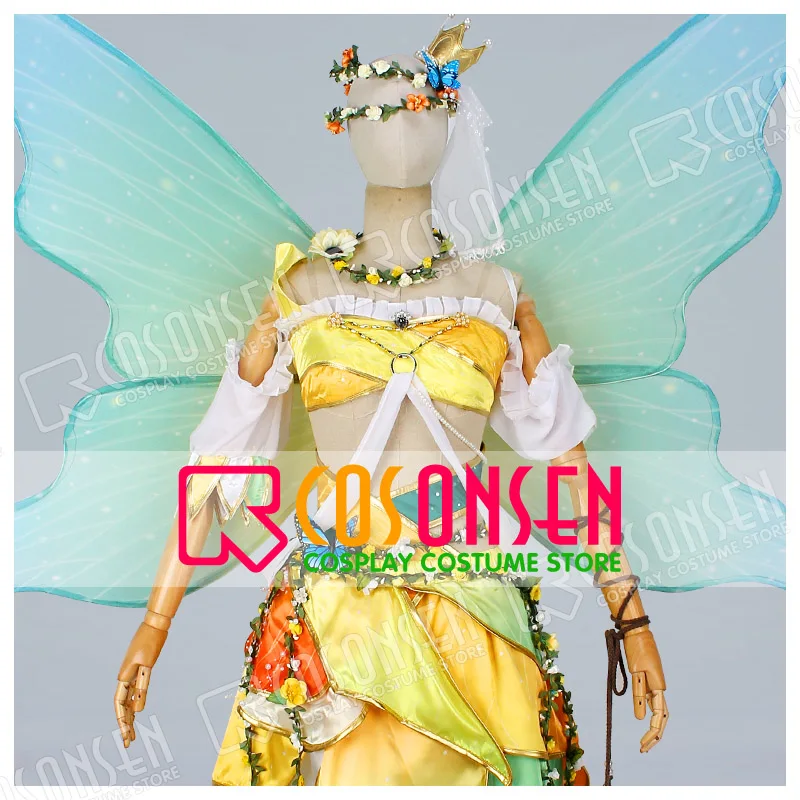 

COSPLAYONSEN Love Live! Land of Fairies Ver After awakening Hoshizora Rin Cosplay Costume With wings