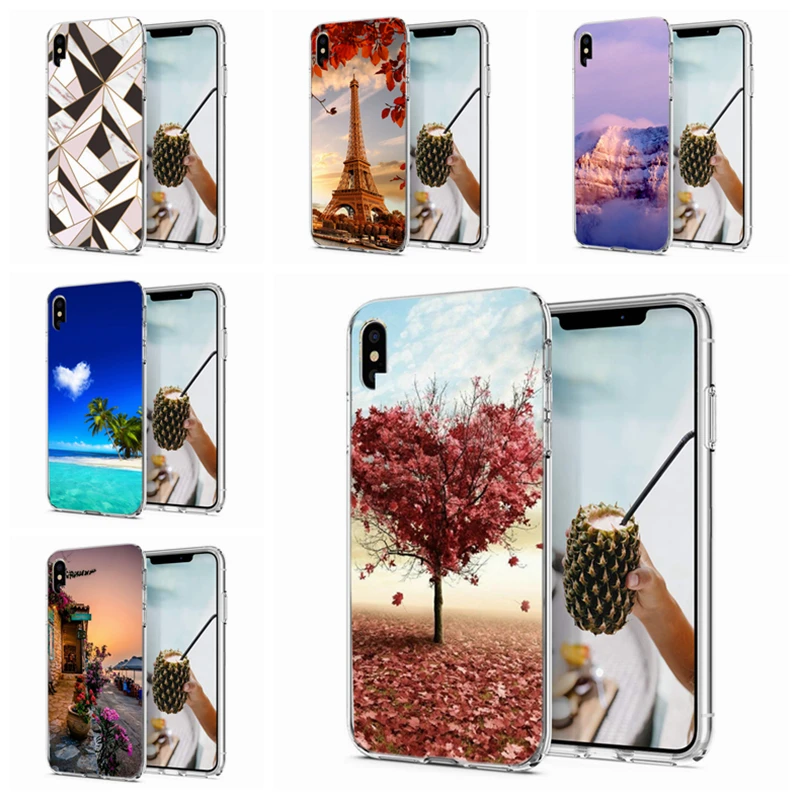 Силиконовый чехол с милым рисунком для iPhone 6 6s 7 8 plus X XS XR Max мягкий TPU прозрачный