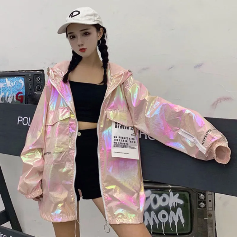 2019 Harajuku цветное тонкое солнцезащитное пальто для женщин весна лето уличная