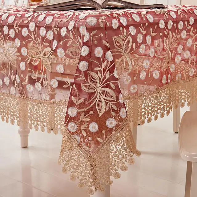 Christmas Lace Tablecloth Wedding Embroidered Tablecloth Party