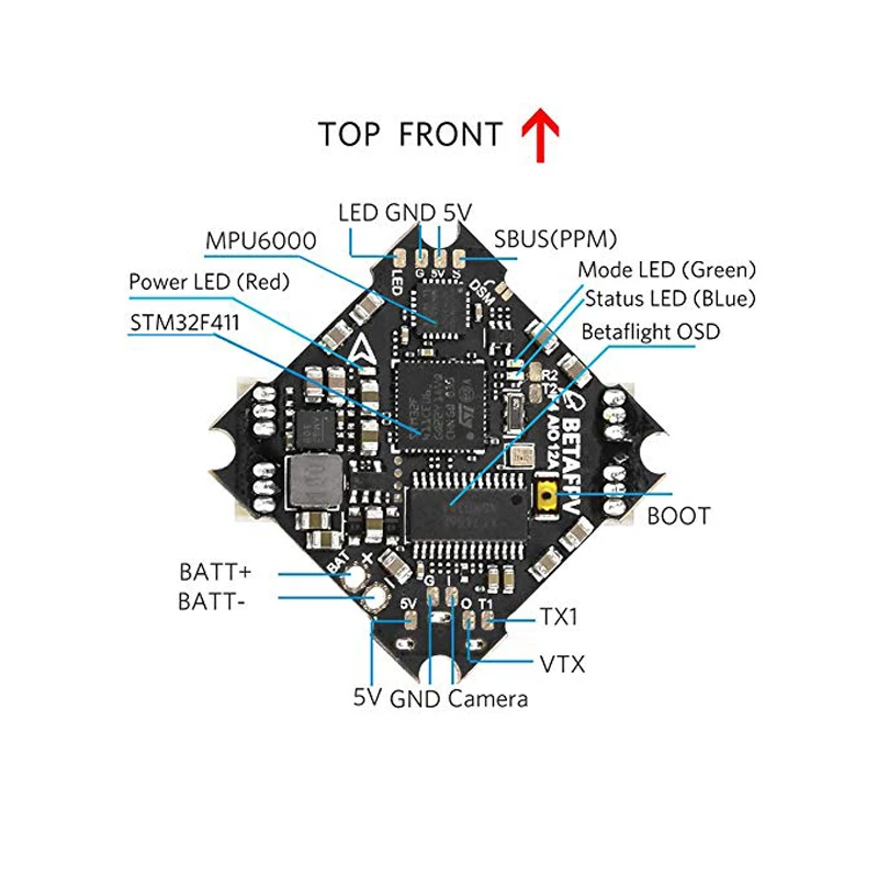 BETAFPV F4 2-4S AIO бесщеточный контроллер полета No RX BLHELI_S 12A ESC OSD Smart Audio с кабелем XT30 для Beta85X Beta75 Pro 2