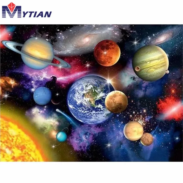 18100508 Galaxy,Stars,Planets,Outer Space,Boys 5D DIY Diamond Painting,Mosaic Paint Diamond Embroidery Cross Stitch Handmade Home Decor