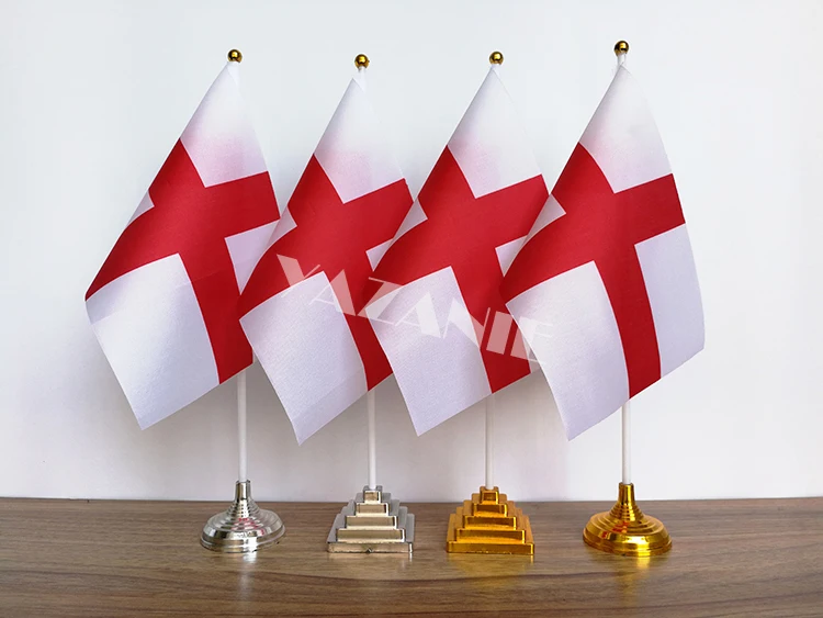 YAZANIE, 14*21 см, 4 шт., английский настольный флаг, георгийский флаг с пластиковой подставкой и полюсом, Таиланд, Великобритания, Великобритания, Настольный флаг