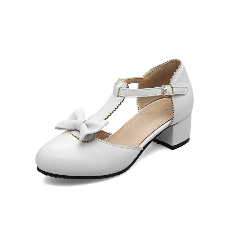 Printemps Dans bleu 48 D'été Doux Et blanc pink Simples 18116 L'épaisse Chaussures Nouvelle Filles Arc Noir Baotou Avec 2018 31 d7wqT8d