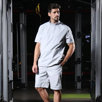 

Men Sauna Sport Suit Short Sleeve Shorts Sportwear Motion Lose Weight Tracksuit Male Sweating Training Set Run Perspiration Suit