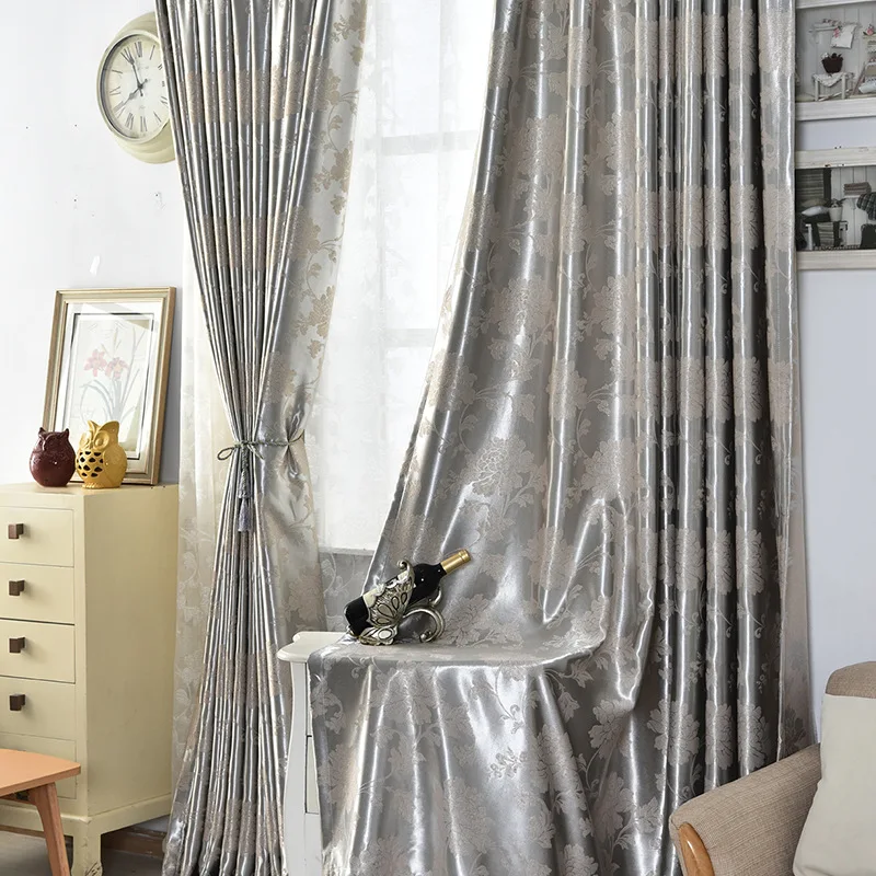 

[byetee] Modern Blackout Window Curtain Bedroom Kitchen Cheap Curtains For Living Room Jacquard Curtain Drapes