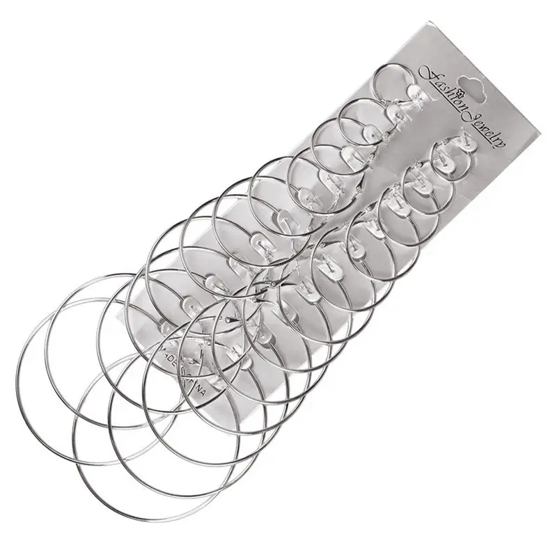

NEW-12 Pairs/set Punk Style Alloy Drop Earring Set Trendy Simple Elegant Unique Earrings Women Silver