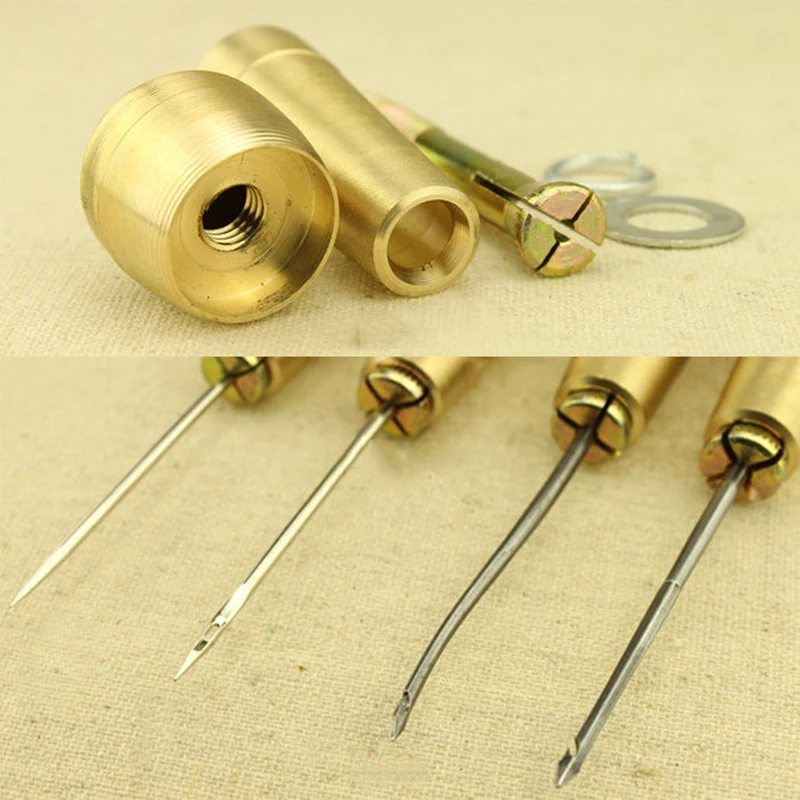 

Canvas Leather Tent Sewing Awl Hand Stitcher Needles Leathercraft Fix Tool Set