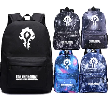 

Hot Sale World of Warcraft Rucksack For the Horde Students Back to School Mochila New Pattern Men Women Teens Travel Knapsack