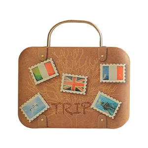 Европейский тип, винтажная коробка для хранения конфет в форме чемодана, коробка для хранения конфет на свадьбу, жестяная коробка, кабельный органайзер, контейнер для домашнего использования, 6 стилей на выбор - Цвет: as it shows
