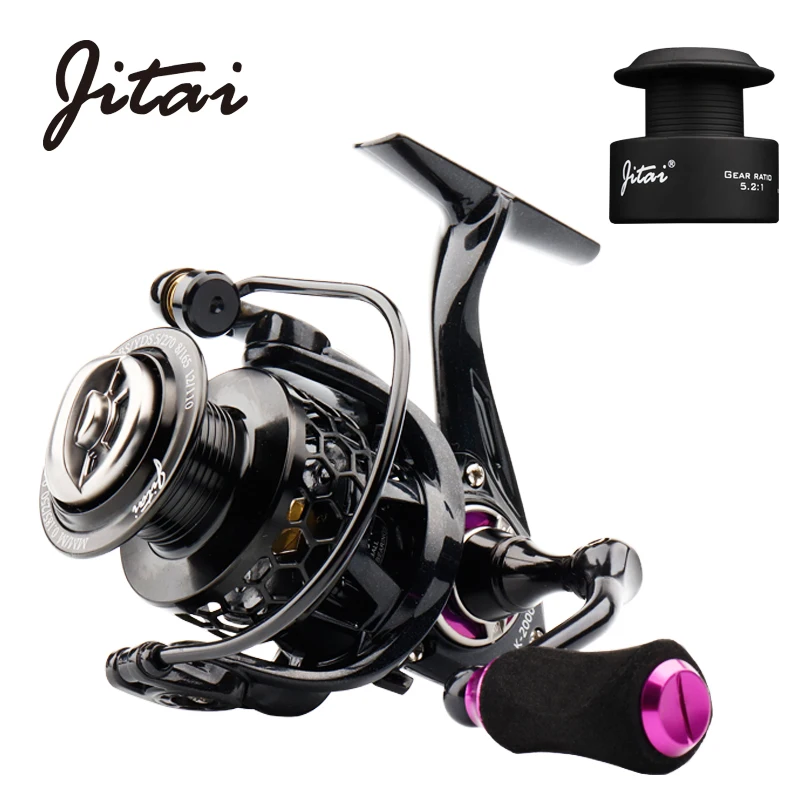 Reel com Leve Carretel de Alumínio Carretilhas de Pesca Carpa de Água 10 plus 1bbs Jitai 2019 Spinning Reel Fishing Cnc Carretel Livre Carretilha Roda Salgada