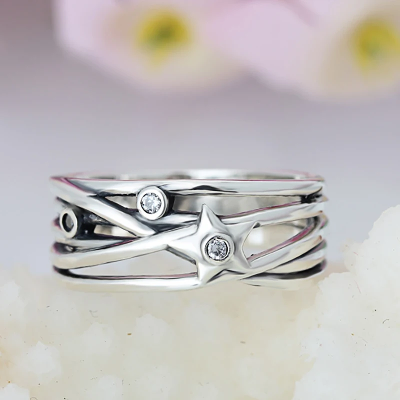 HOMOD популярное серебряное кольцо с бантом, штабелируемое кольцо с кубическим цирконием, Брендовое кольцо для женщин, обручальное кольцо, Женские Ювелирные изделия