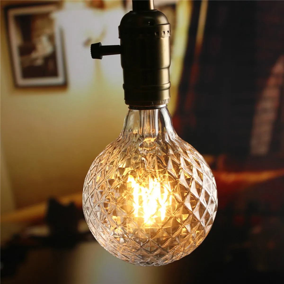 E27 4W Pineapple Ultra Bright COB LED Vintage Antique Edison Filament