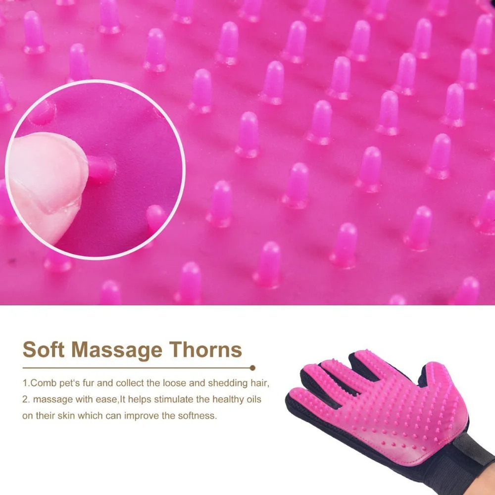 TINGHAO five fingers Pet Dog cat hair wash remover massage clean silicone bath brush pet gloves 0054 (13)