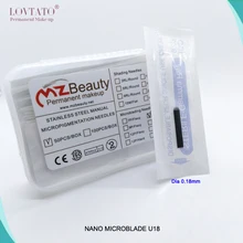 Microblade U18 иглы 316 из нержавеющей стали чрезвычайно тонкие 0,18 u-образные лезвия микроблейдинг иглы Лезвия нано иглы татуировки