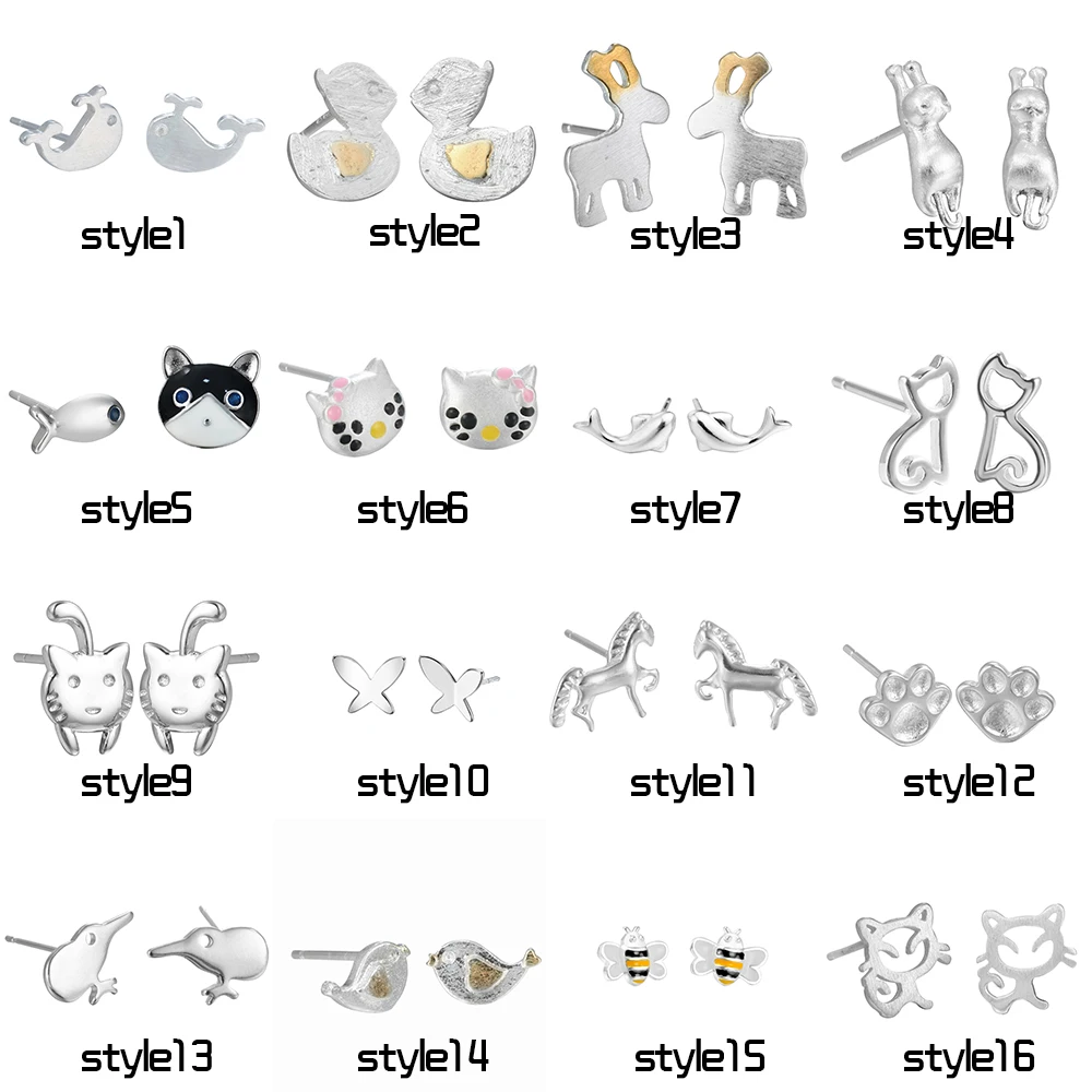 Chereda, корейские ювелирные изделия, милые серьги-гвоздики в форме животного для женщин, массивные серьги, ювелирные изделия для маленьких детей, простые серьги