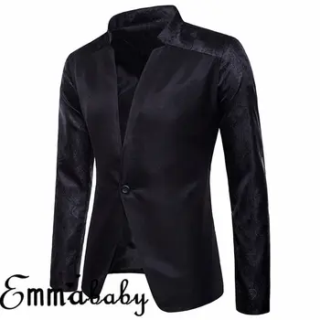 

Men's Casual Slim Fit One Button Suit Blazer Business Work Coat Long Sleeve Solid Notched Jacket Outwear