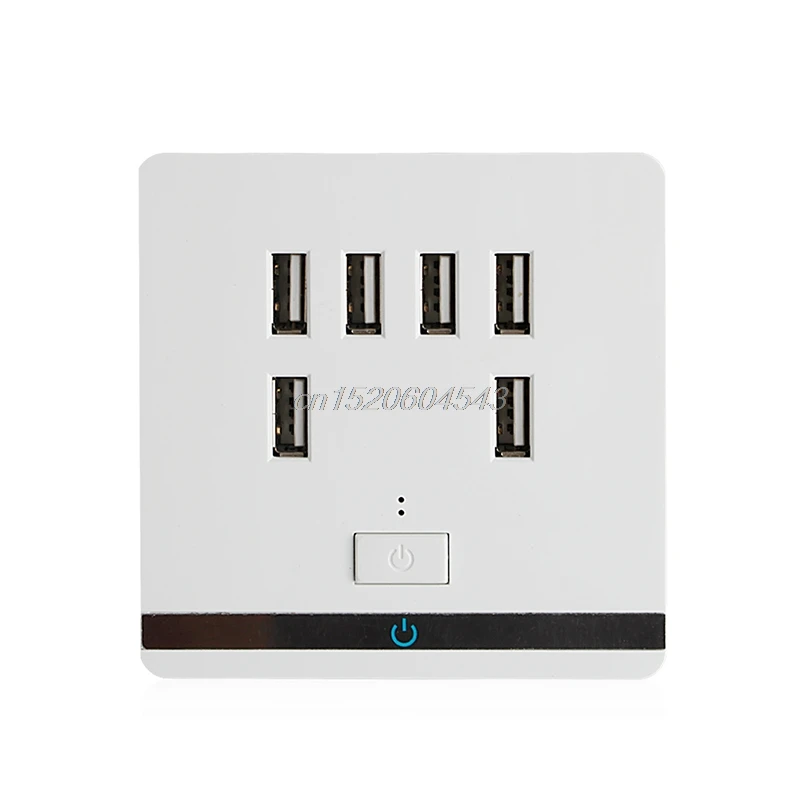 

3.4A 6 Port USB Wall socket Outlet Charger Power Socket Receptacle Plate Panel Switch R11 Drop ship