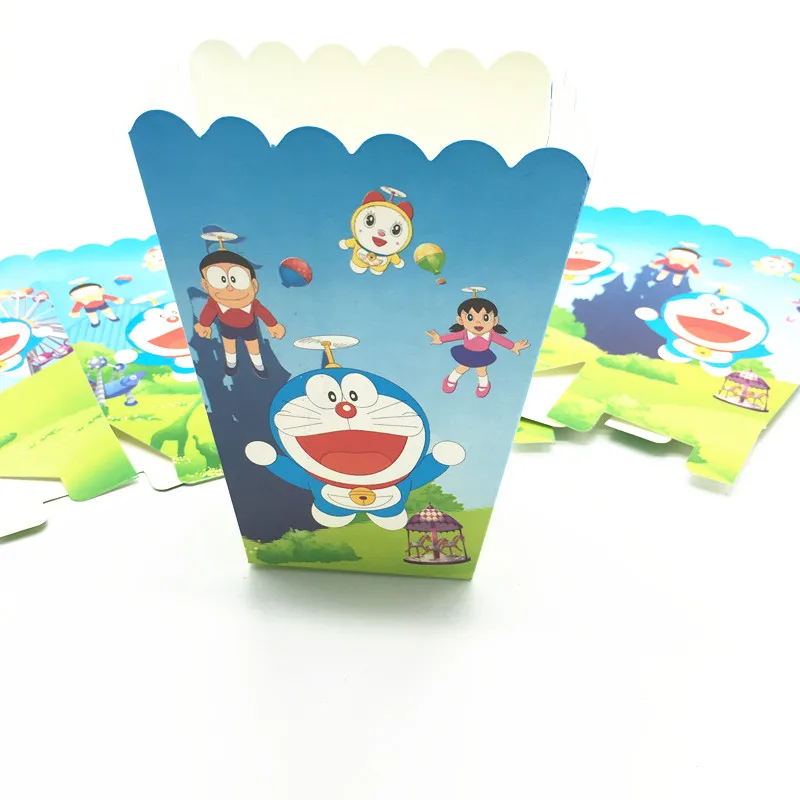 6pcs/lot Doraemon popcorn boxes kids birthday party supplies Doraemon