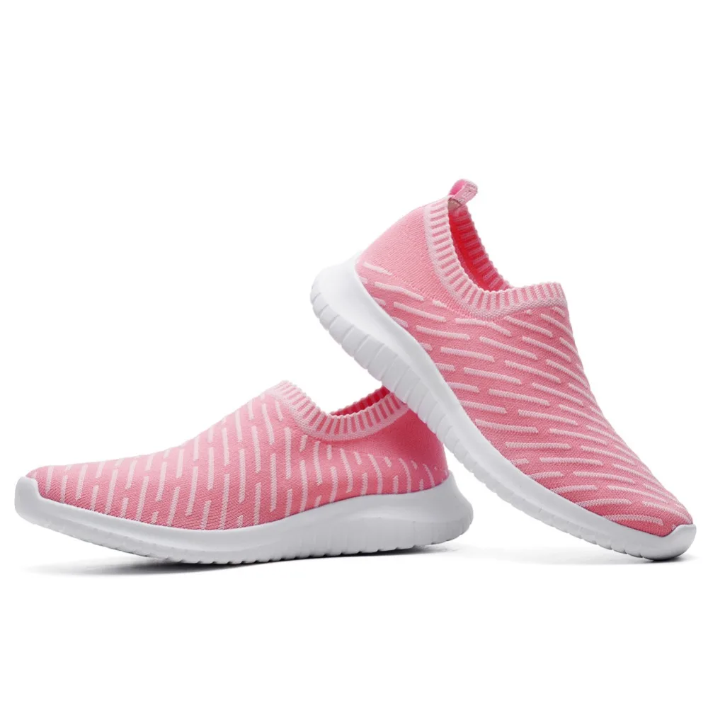 

Women's Lightweight Soft Running Flat Shoes Walking Casual Sports Knit Workout Breathable Elastic Band Female Sneakers