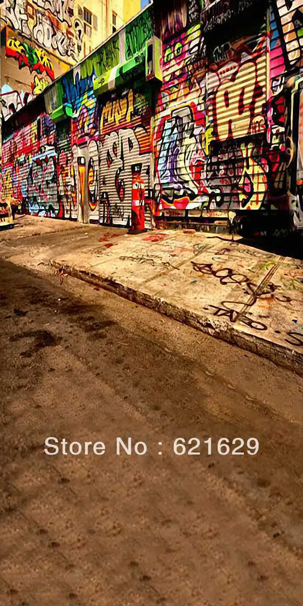 

Street graffiti 10'x20' CP Computer-painted Scenic Photography Background Photo Studio Backdrop HY-CM-2155