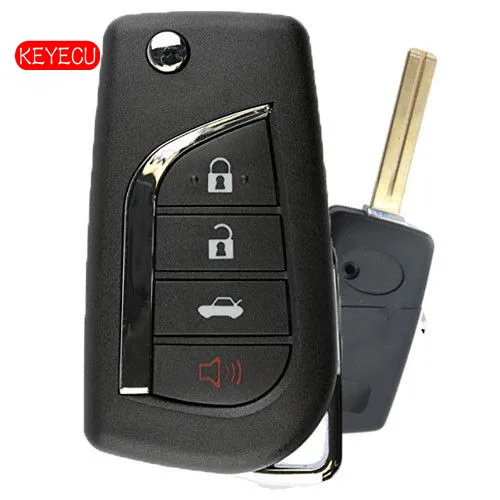 

Keyecu Replacement Flip Remote Key 4 Button 315MHz H Chip for Toyota Camry 2018 FCC: HYQ12BFB