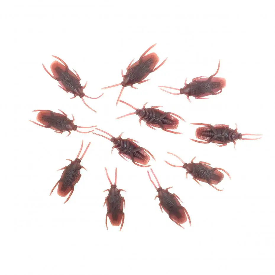 

30pcs/lot Tricky Novelty Toy Model Simulation Fake Plastic Cockroach Special Lifelike Roaches Model Halloween Funny Toys